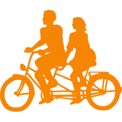 Cyclistes en tandem