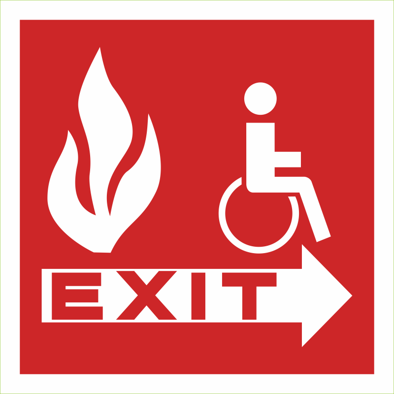 Sortie de secours pour handicapes a droite Sortie de secours pour handicapes a droite