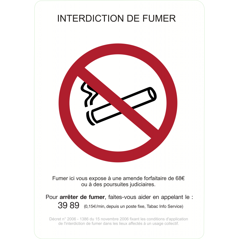 Interdiction de fumer officiel