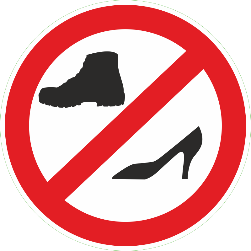 Chaussures interdites