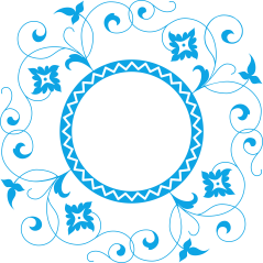 Cadre feuilles et volutes