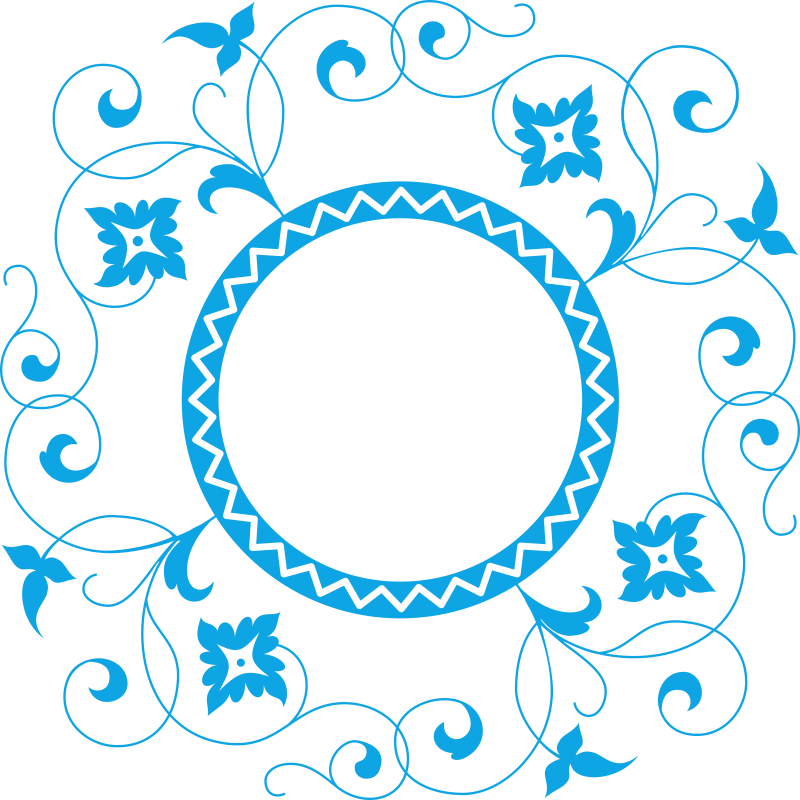 Cadre feuilles et volutes