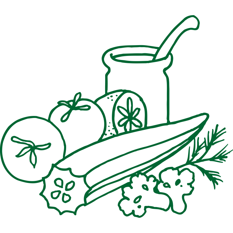 Assortiment de legumes et pot