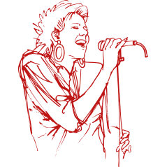 Chanteuse avec micro