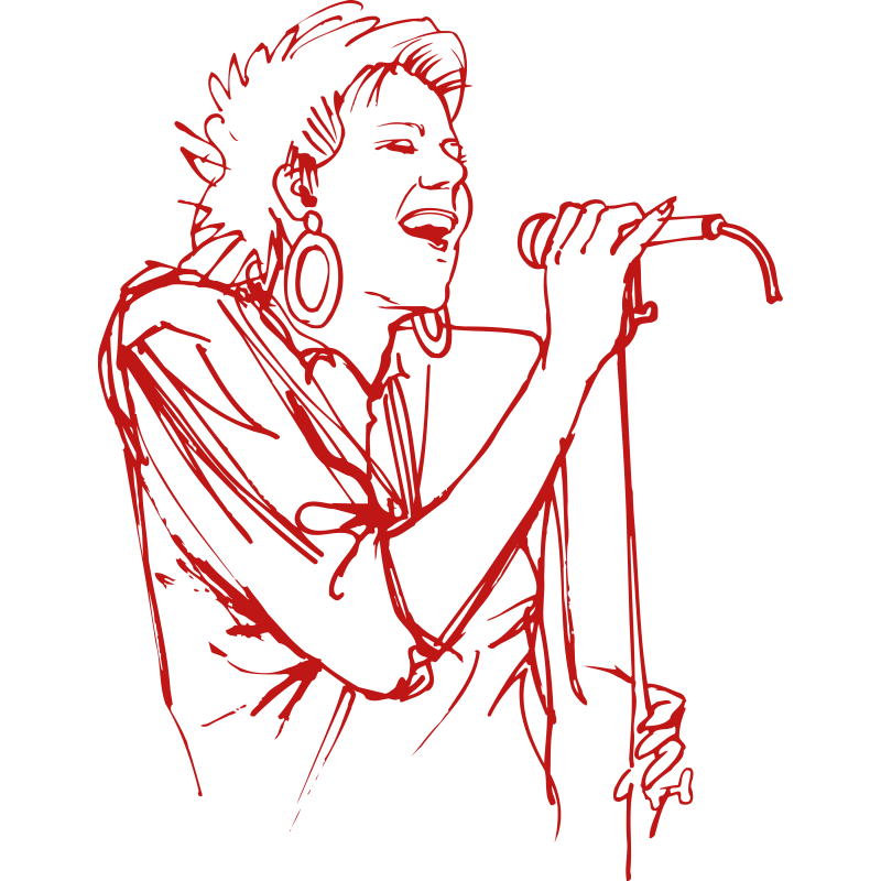 Chanteuse avec micro