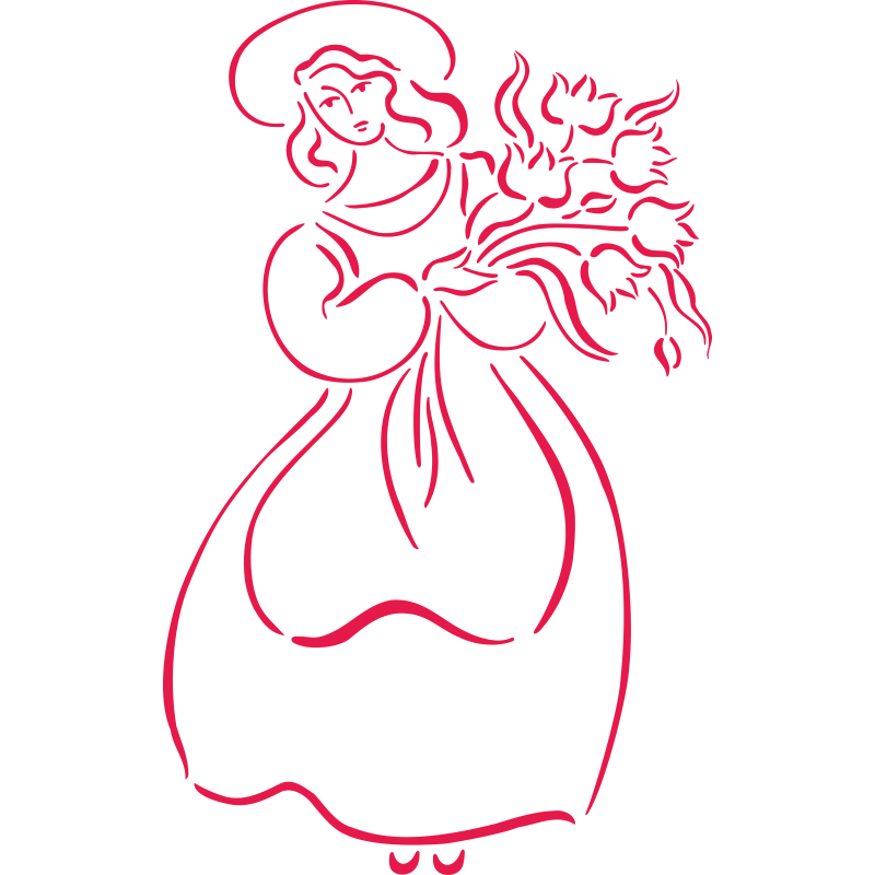 femme au bouquet