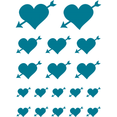 Planche Coeurs et Fleches
