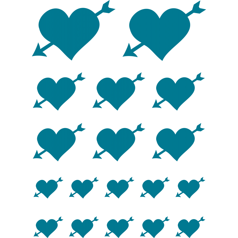 Planche Coeurs et Fleches
