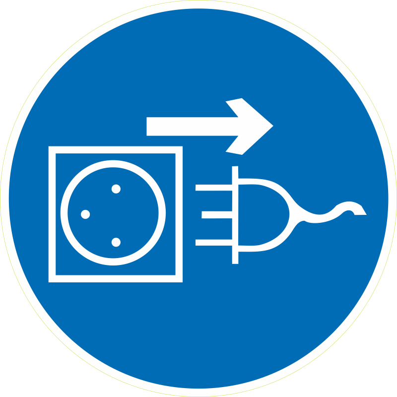 Obligation de debrancher la prise electrique