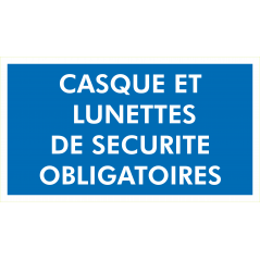 Casque et lunettes de securite obligatoires