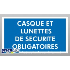 Casque et lunettes de securite obligatoires