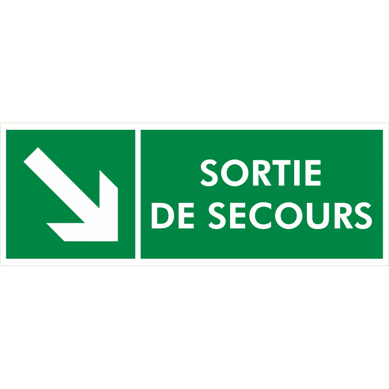 Sortie de secours fleche en bas à droite