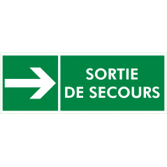 Sortie de secours fleche à droite