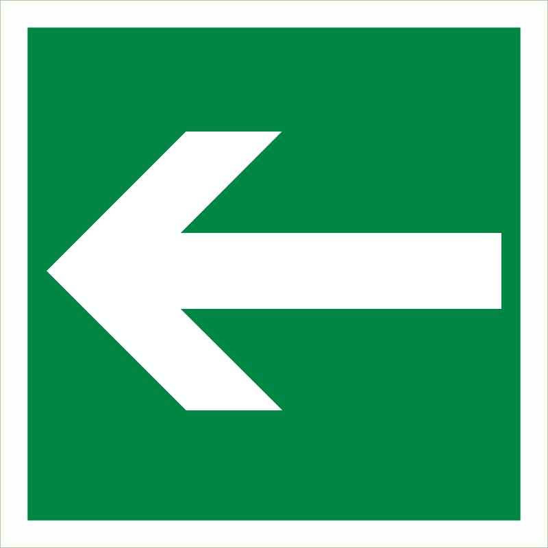 Sortie de secours fleche à gauche