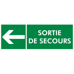 Sortie de secours fleche à gauche