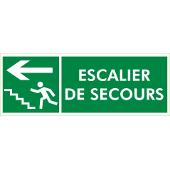 Escalier de secours fleche à gauche