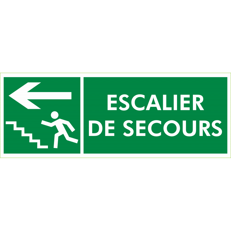 Escalier de secours fleche à gauche