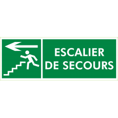 Escalier de secours et fleche à gauche
