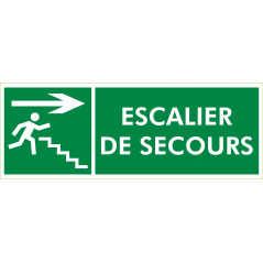 Escalier de secours et fleche à droite