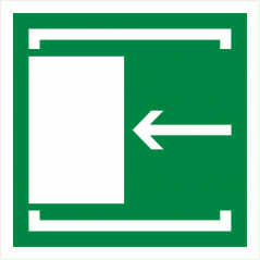 Portes coulissantes et fleche à gauche
