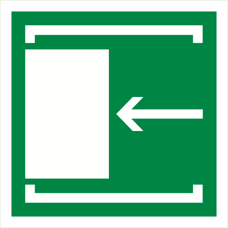 Portes coulissantes et fleche à gauche
