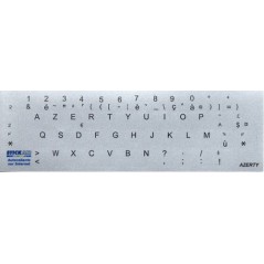 Autocollant  AZERTY - fond argent texte noir