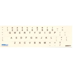 Autocollant QWERTY - Fond creme Texte noir