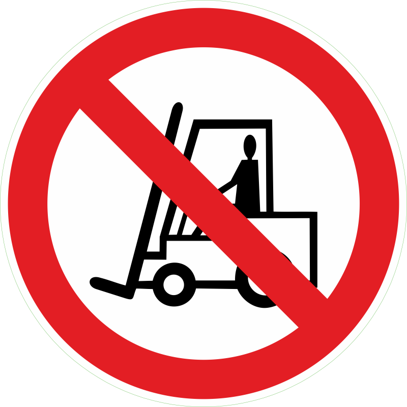 Interdit aux vehicules de manutention