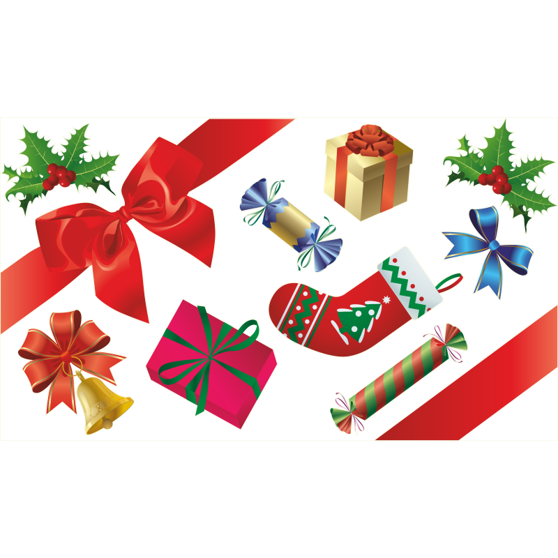 Kit deco pour vitrines de Noël