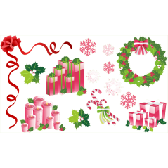 Kit deco pour vitrines de Noël