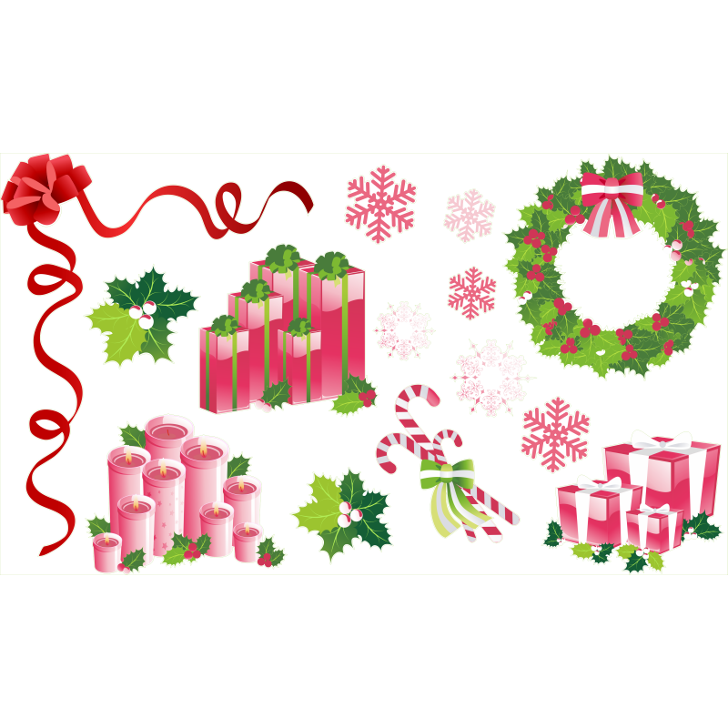Kit deco pour vitrines de Noël