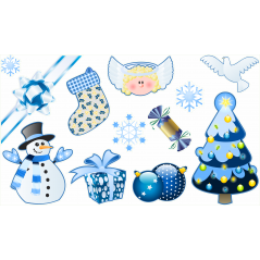 Kit deco pour vitrines de Noël