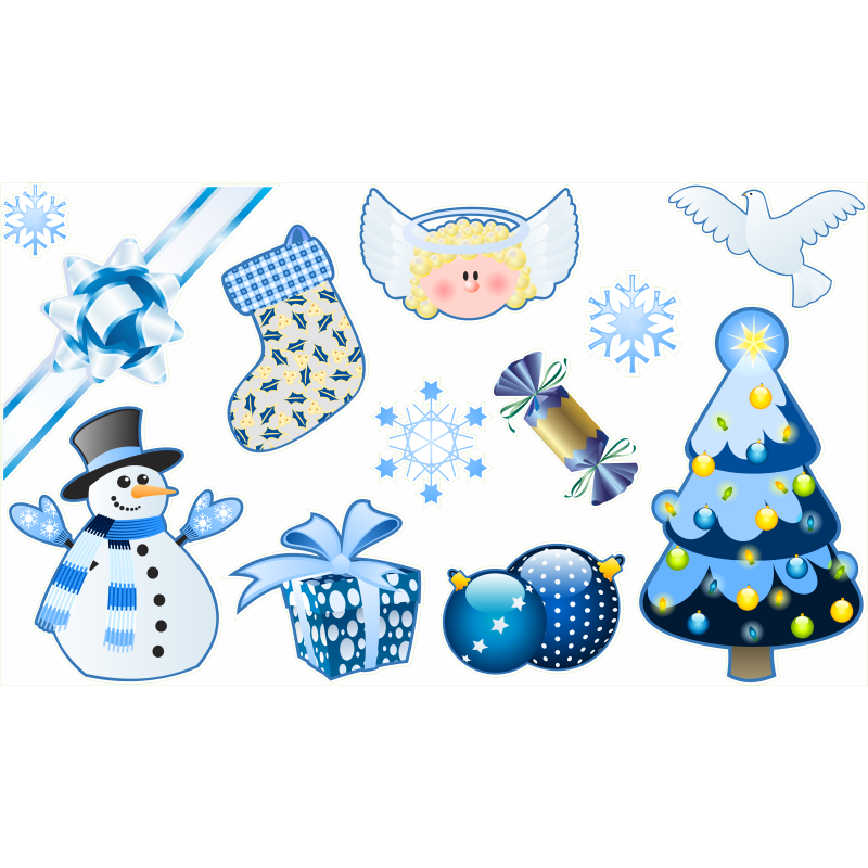 Kit deco pour vitrines de Noël