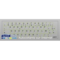 Autocollant  AZERTY - Fond blanc Texte noir