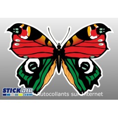Papillon rouge vert
