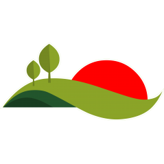 Colline soleil rouge