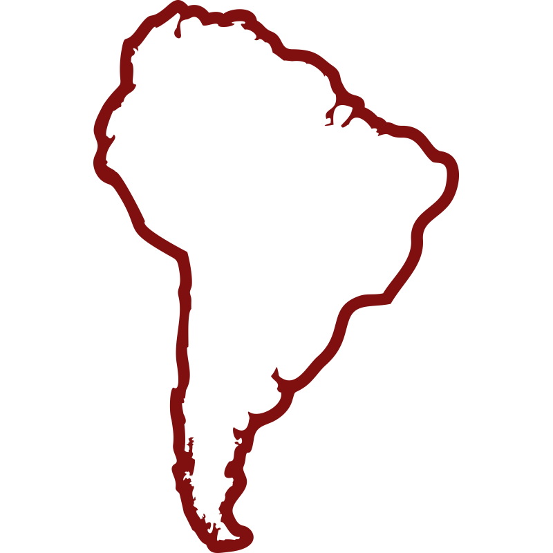 Carte Amerique du sud contour