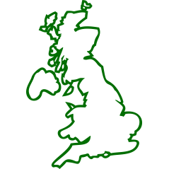 Carte Grande Bretagne contour