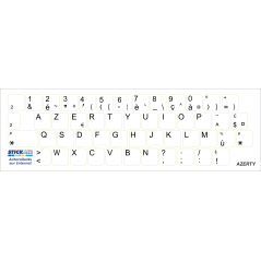 Autocollant AZERTY - Fond transparent - Texte noir