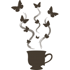 Tasse et papillons