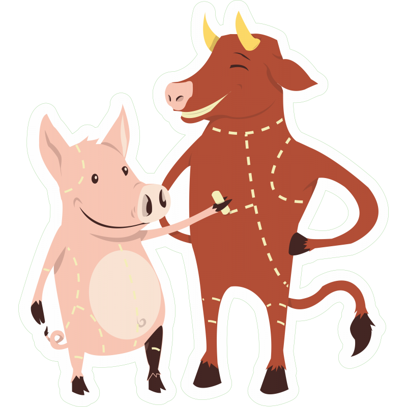 Cochon et boeuf