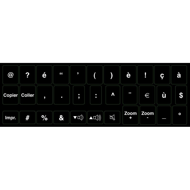 Touches pour clavier noir