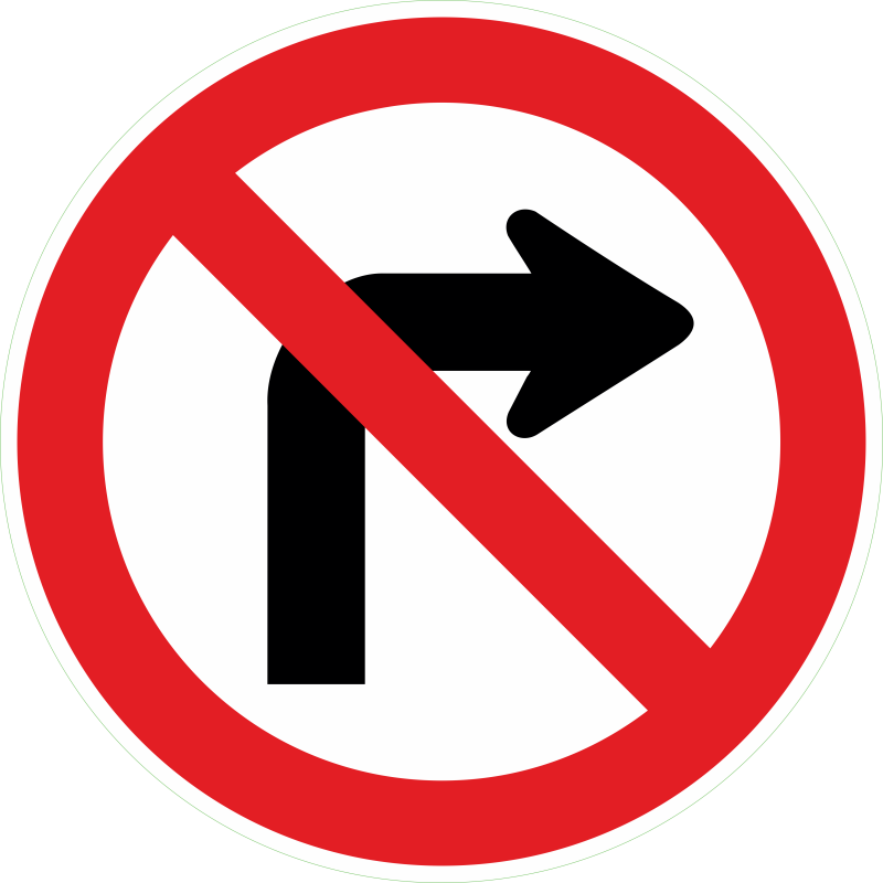 Interdiction de tourner à droite