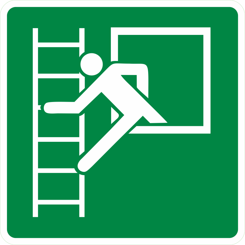 Fenêtre accès échelle secours