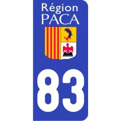 Sticker immatriculation 83 PACA
