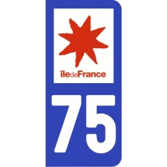 Sticker immatriculation 75 ile de france