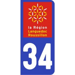 Sticker immatriculation 34 languedoc roussillon
