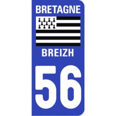 Sticker immatriculation 56 bretagne